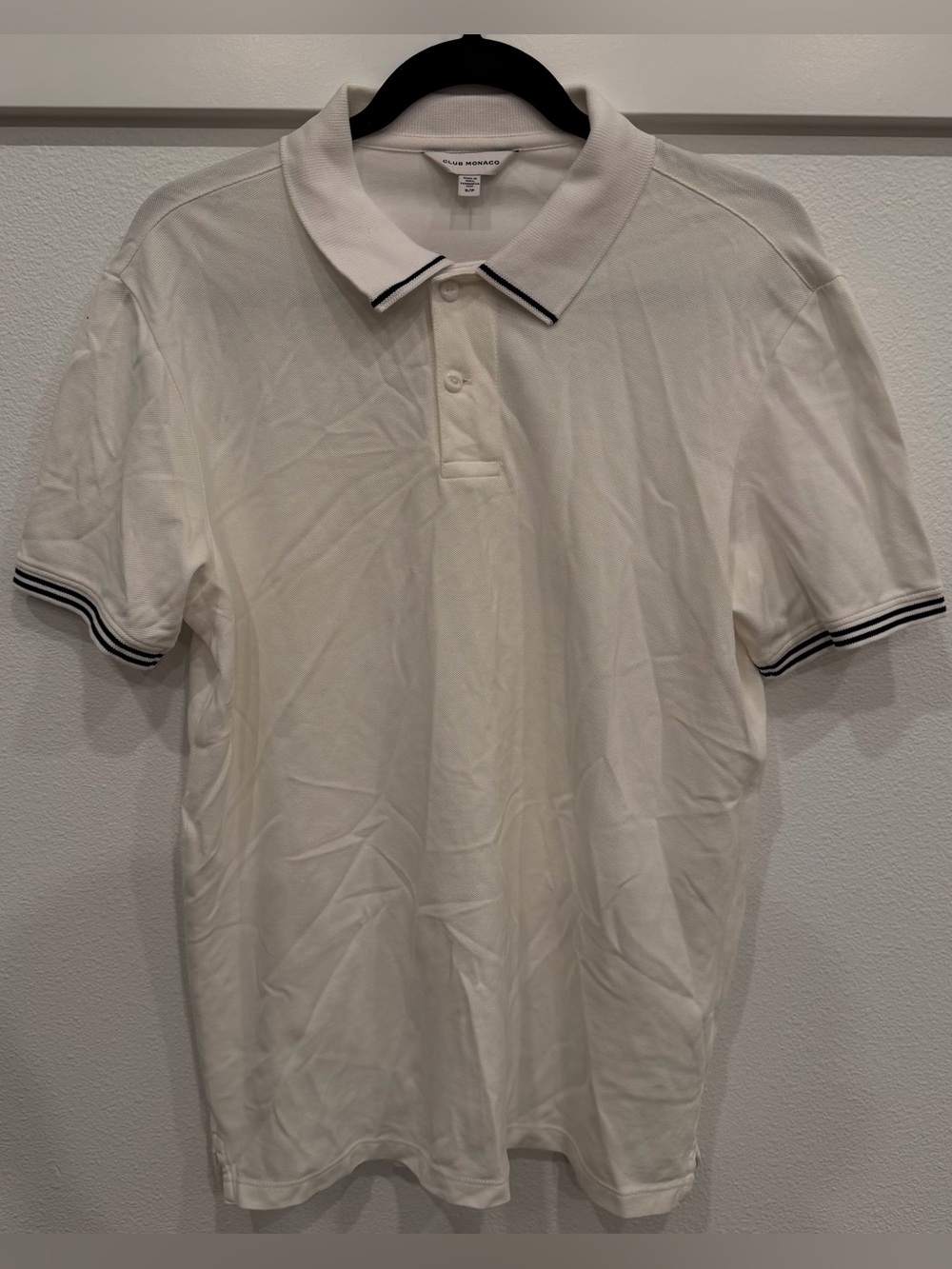 Club Monaco White Polo with Black Contrast Trim
